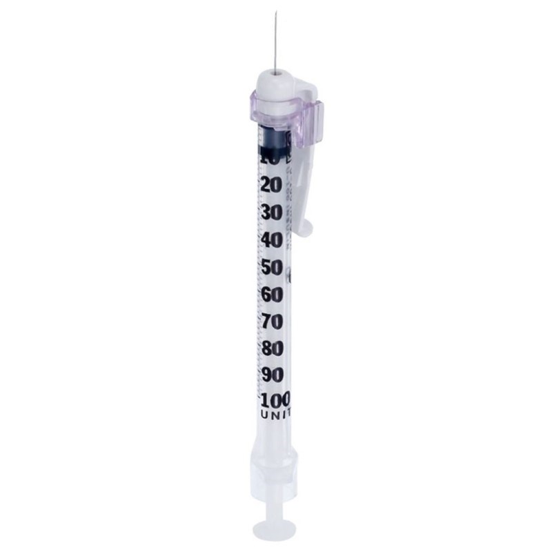 305930 • Bd® Safetyglide™ Insulin Syringe 1ml Pp With Needle 29g×½ 033mm×13mm With Tnt 